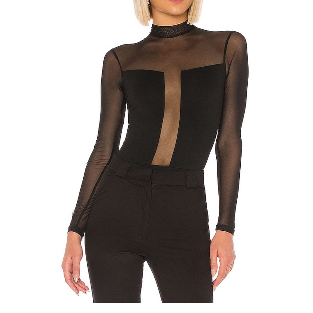 Mock neck black bodysuit